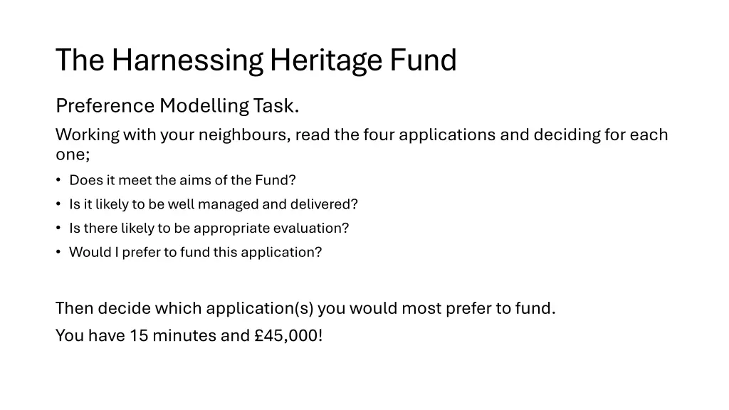 the harnessing heritage fund 2