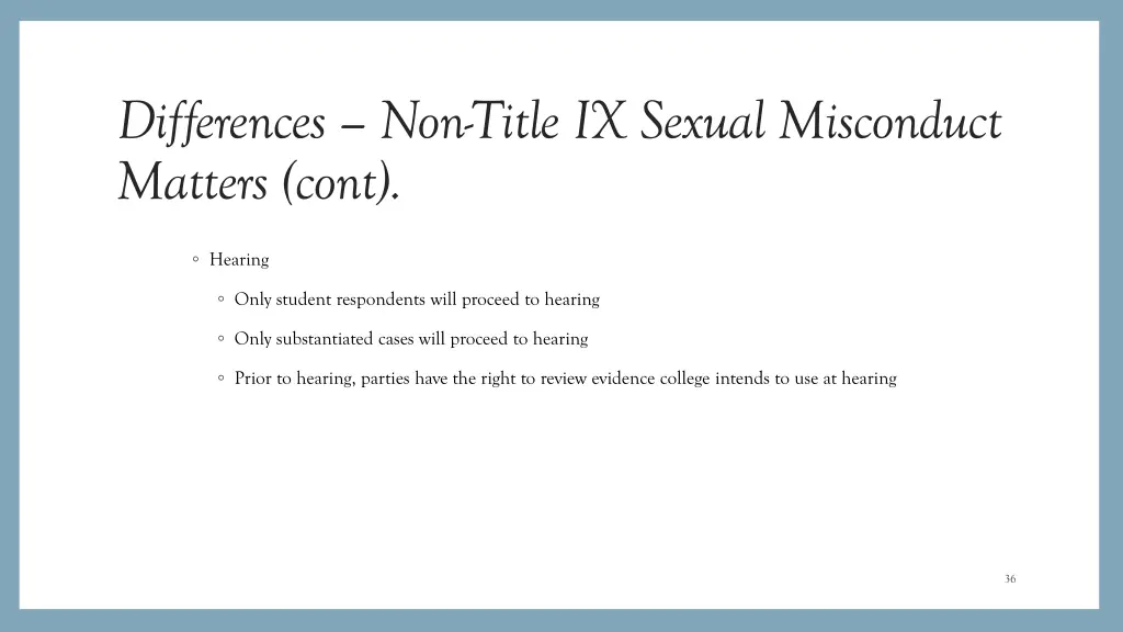 differences non title ix sexual misconduct