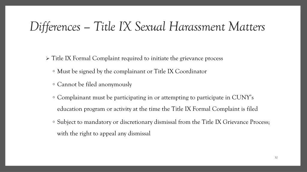 differences title ix sexual harassment matters