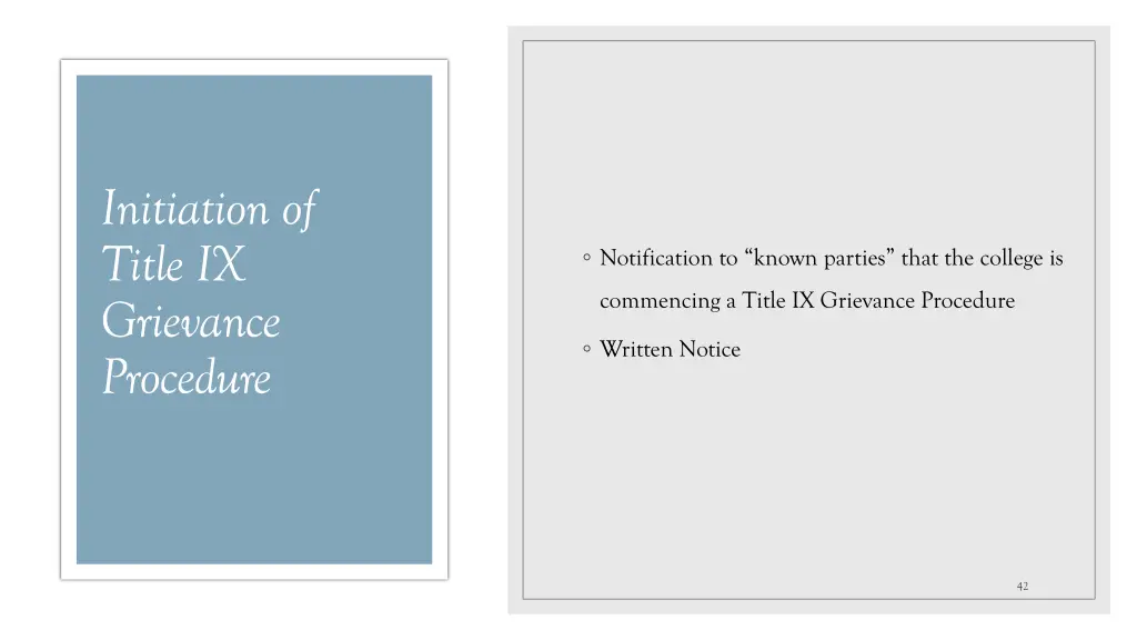 initiation of title ix grievance procedure