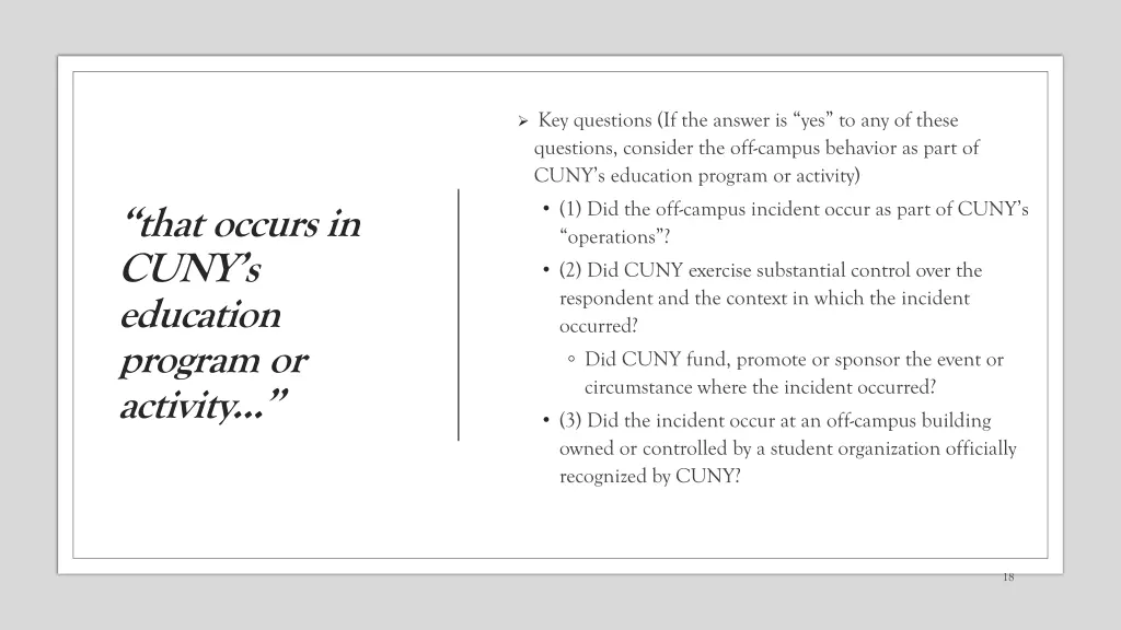 key questions if the answer