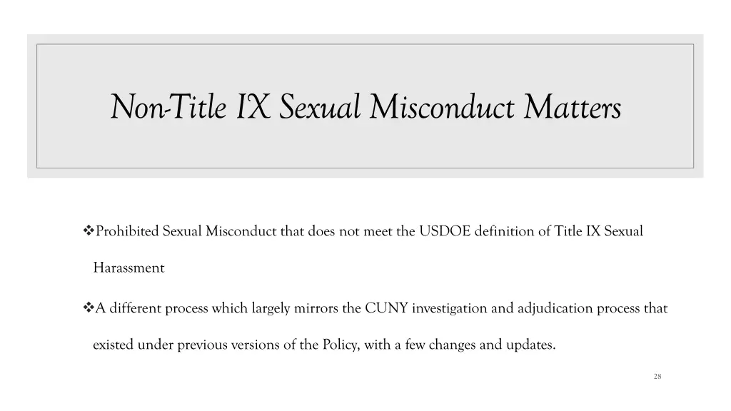 non title ix sexual misconduct matters