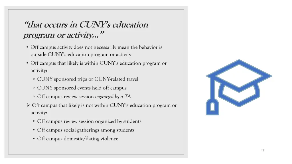 that occurs in cuny s education program
