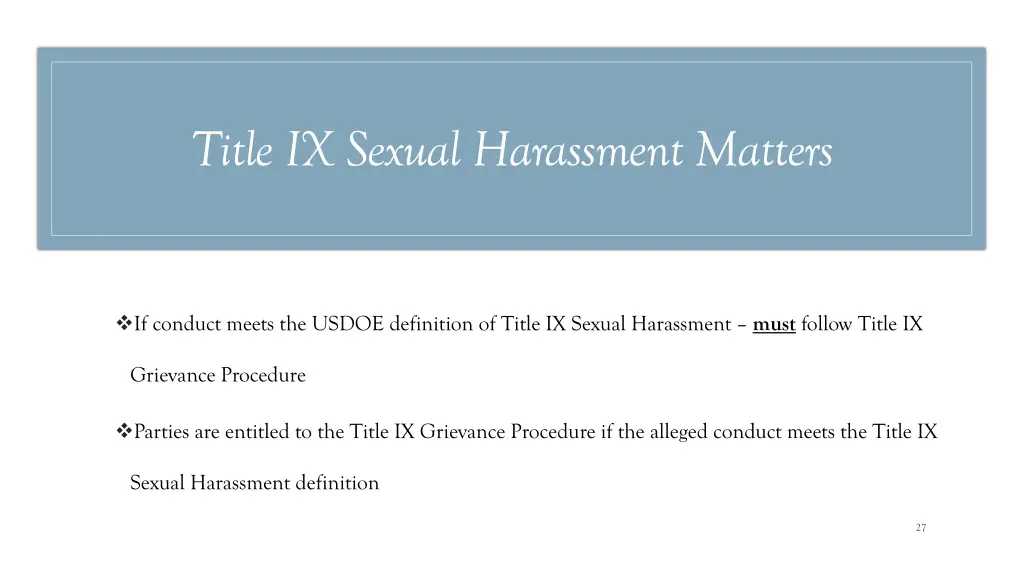 title ix sexual harassment matters