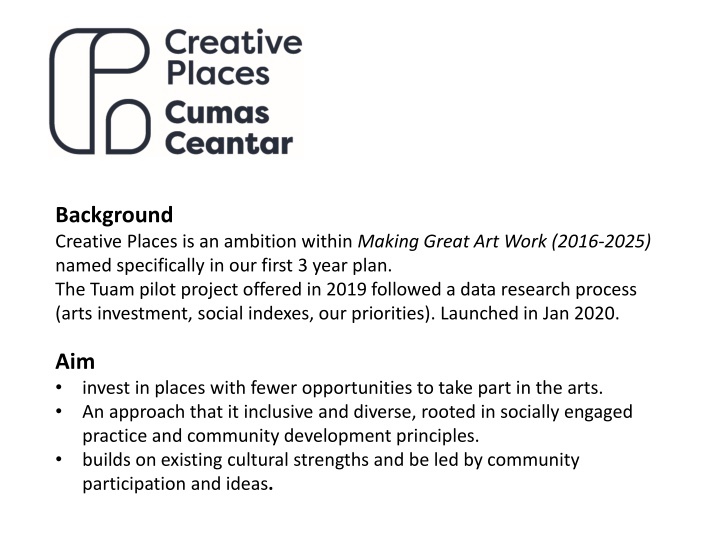 background creative places is an ambition within