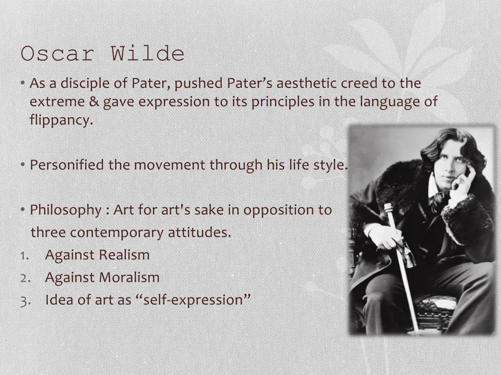 oscar wilde as a disciple of pater pushed pater