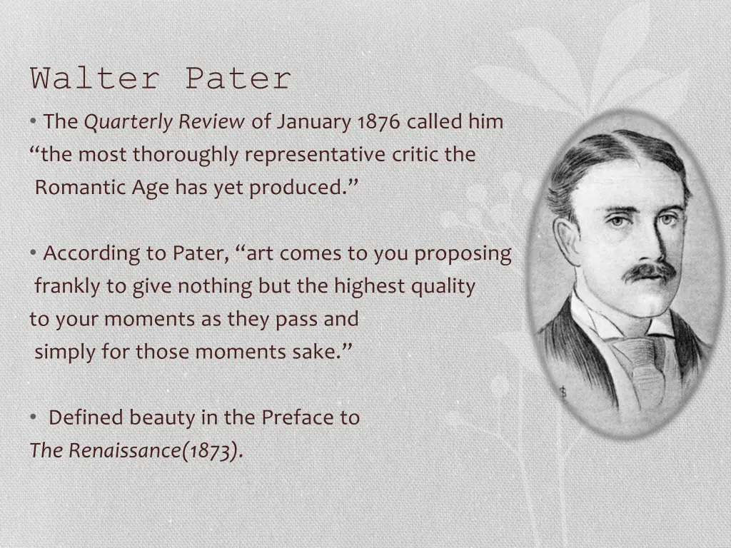 walter pater the quarterly review of january 1876