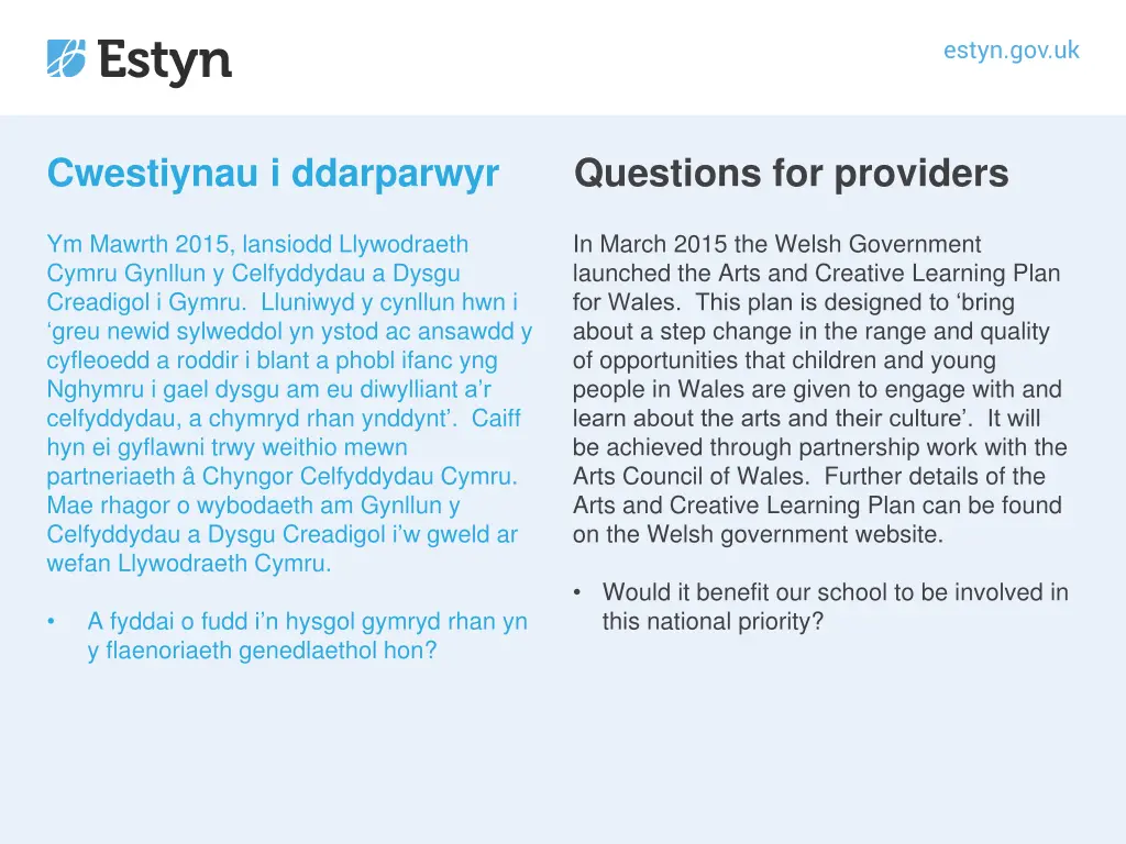 cwestiynau i ddarparwyr 3