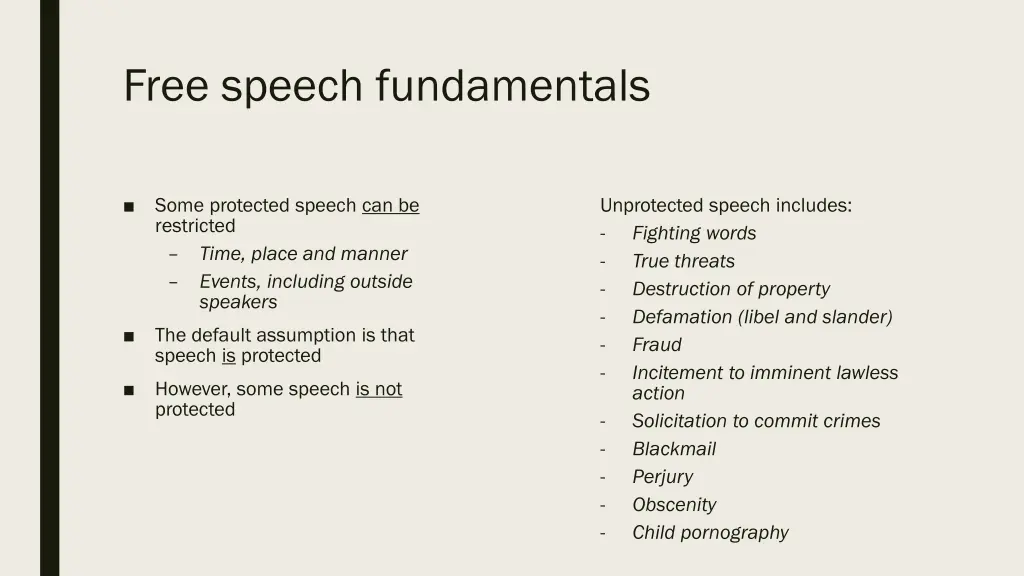 free speech fundamentals 2