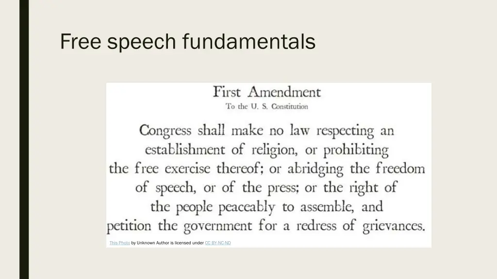 free speech fundamentals
