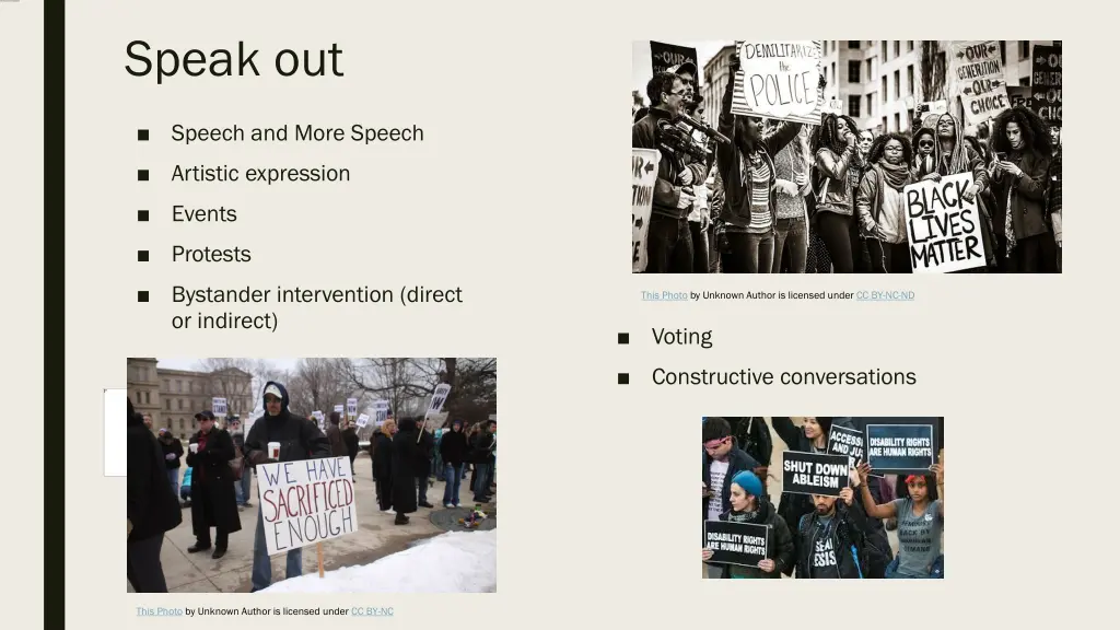 speak out