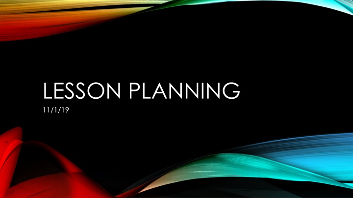 lesson planning 11 1 19