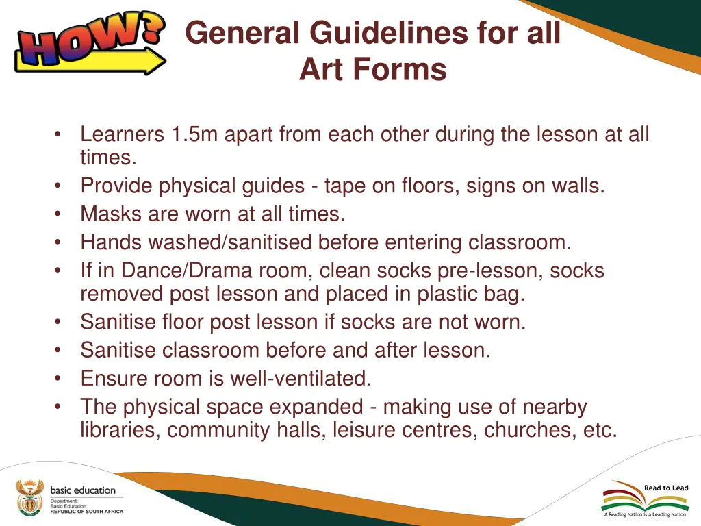general guidelines for all art forms