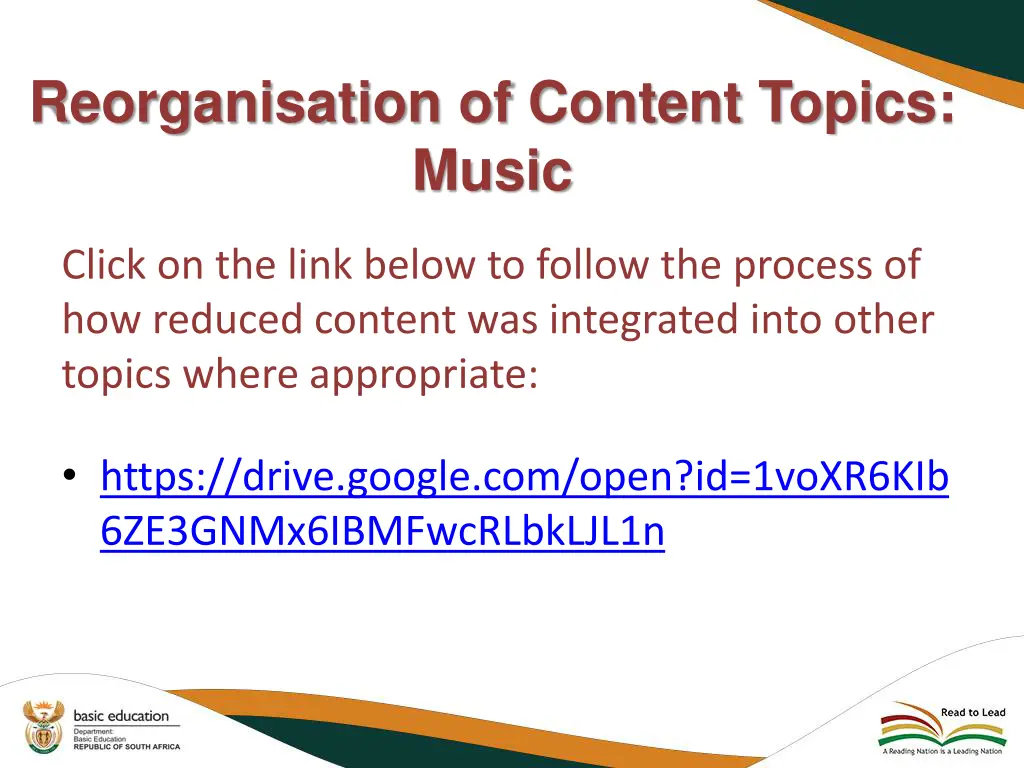 reorganisation of content topics music click