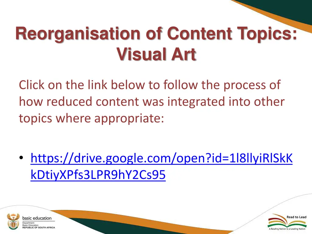 reorganisation of content topics visual art click