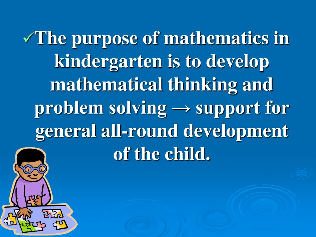 the purpose of mathematics in kindergarten