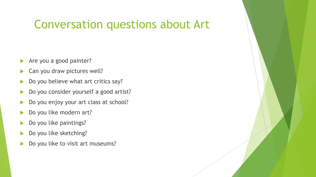 conversation questions about art