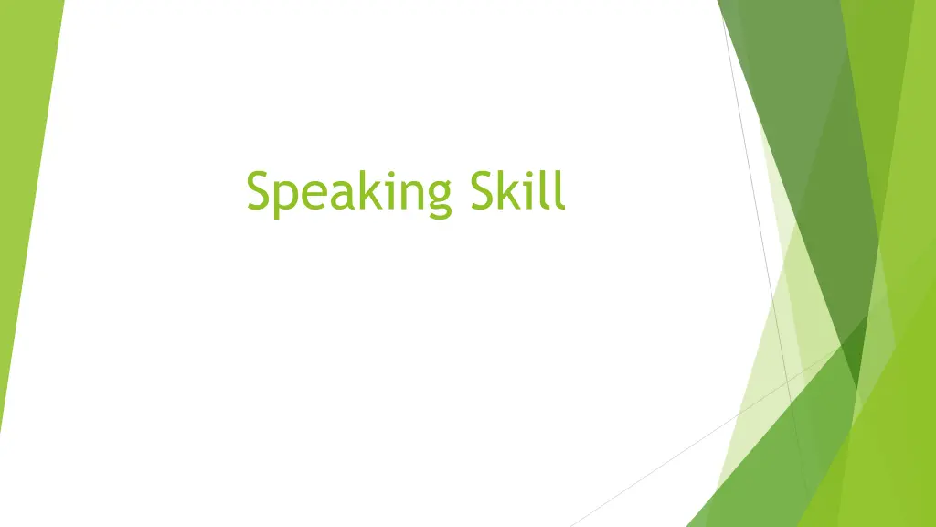 speaking skill