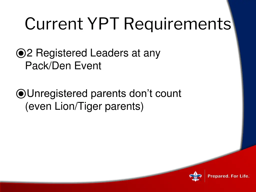 current ypt requirements