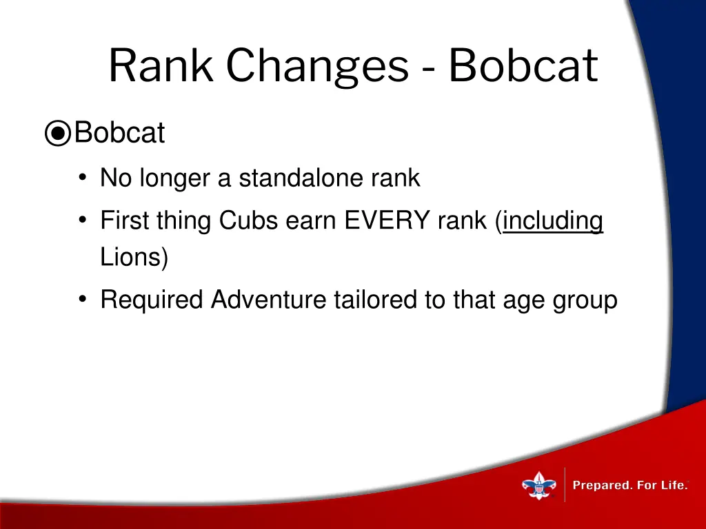 rank changes bobcat