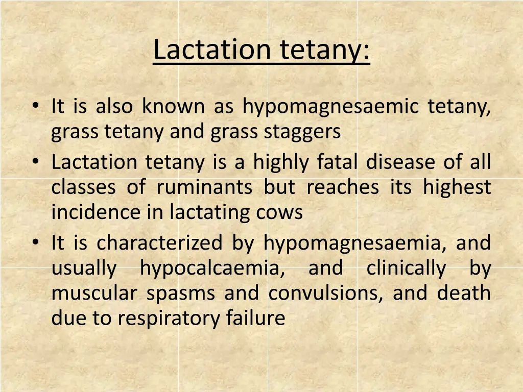 lactation tetany