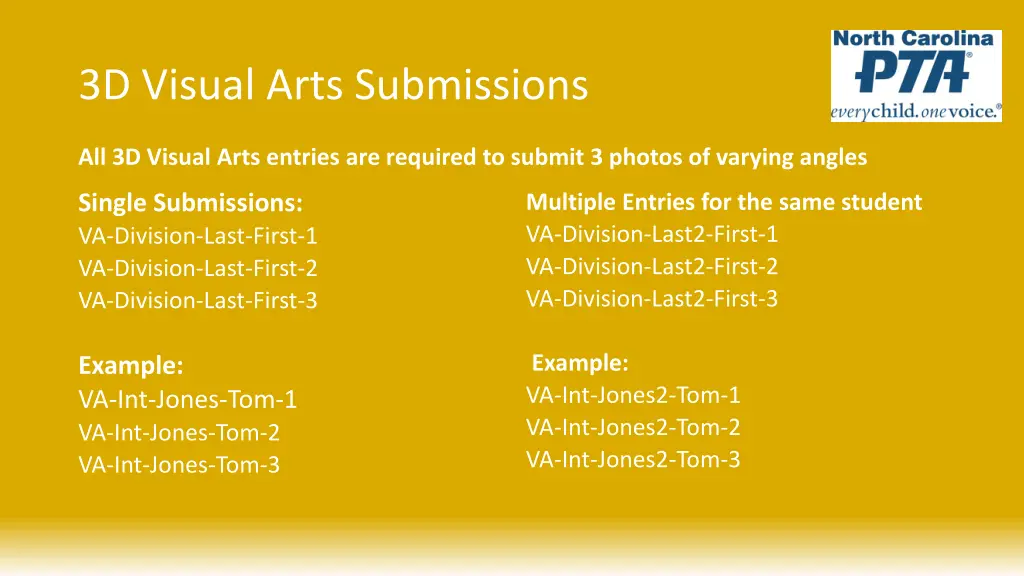 3d visual arts submissions