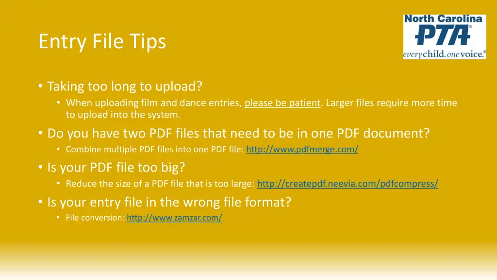 entry file tips