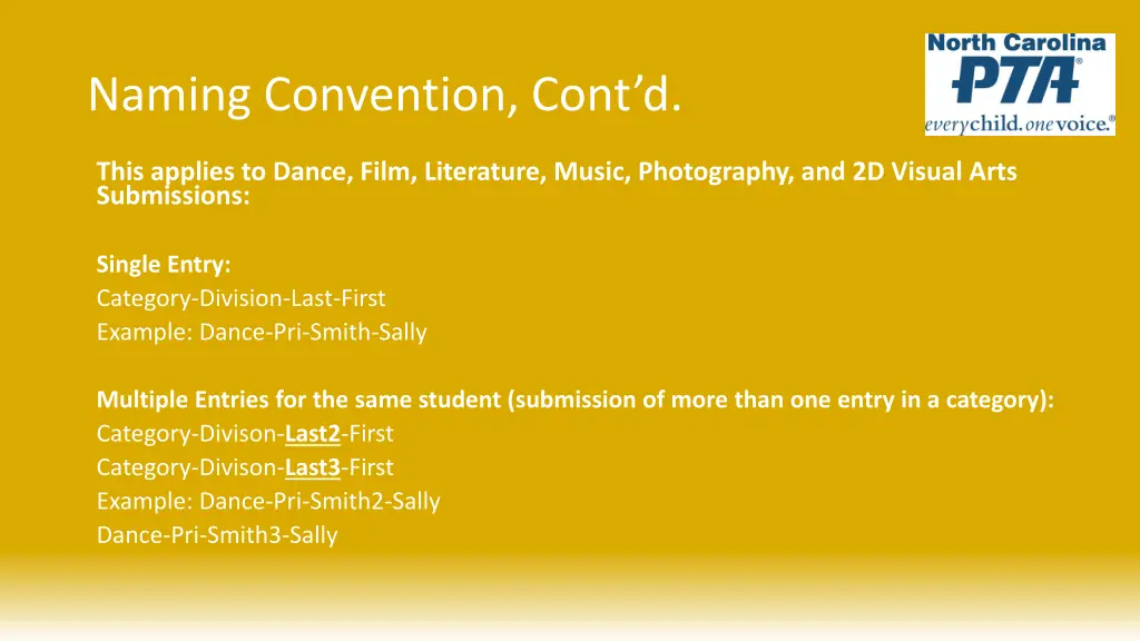 naming convention cont d