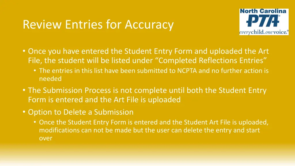 review entries for accuracy