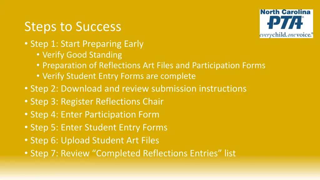 steps to success step 1 start preparing early