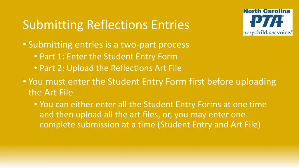 submitting reflections entries