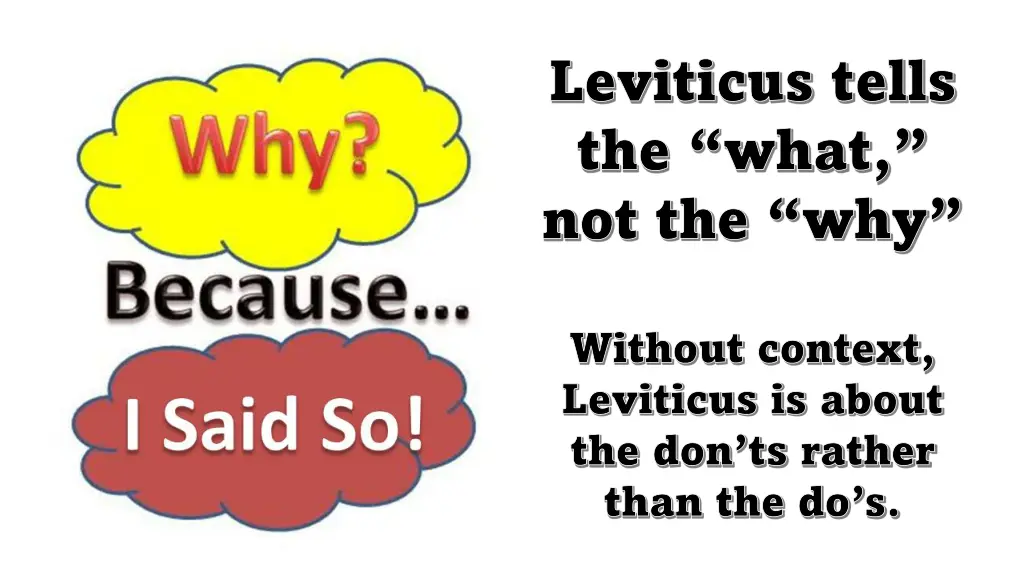 leviticus tells leviticus tells the what the what