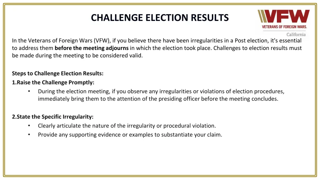 challenge election results