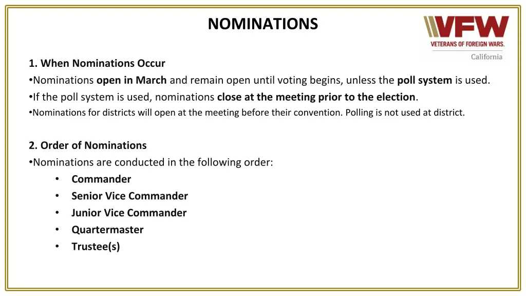 nominations