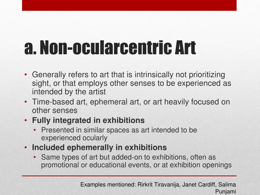 a non ocularcentric art