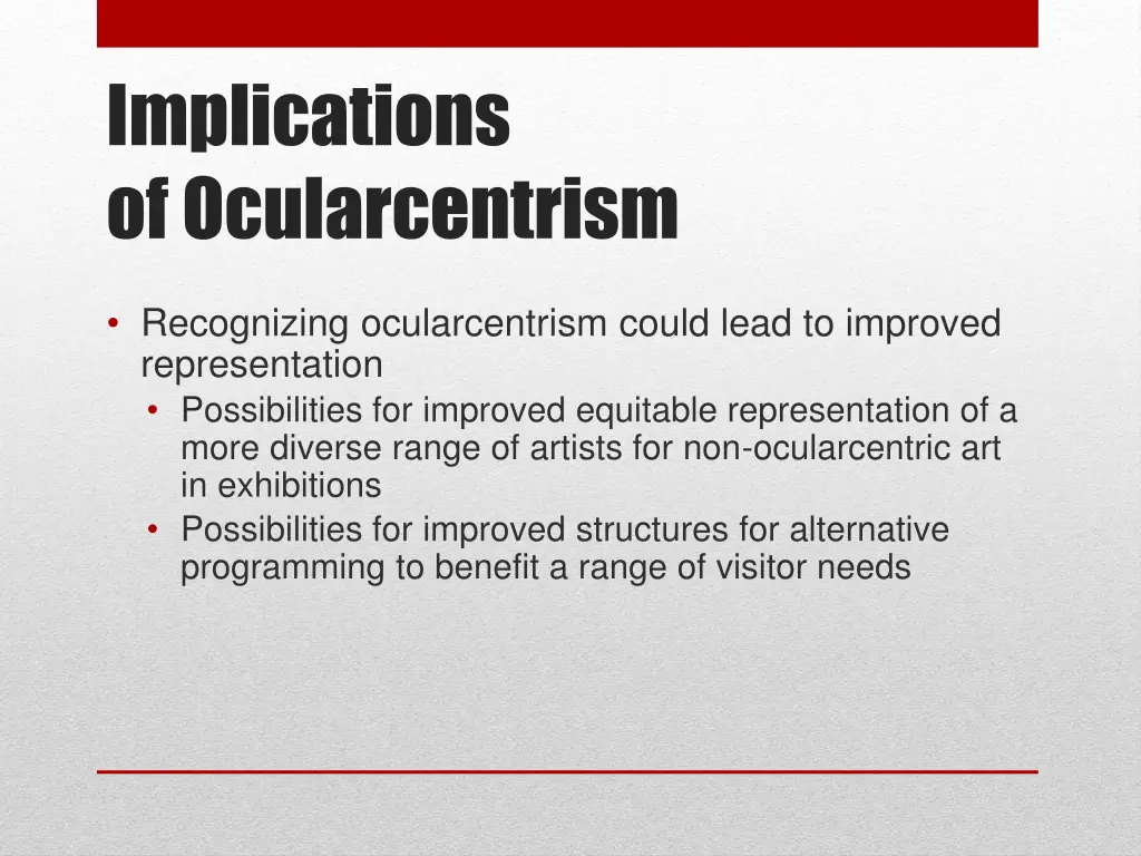implications of ocularcentrism