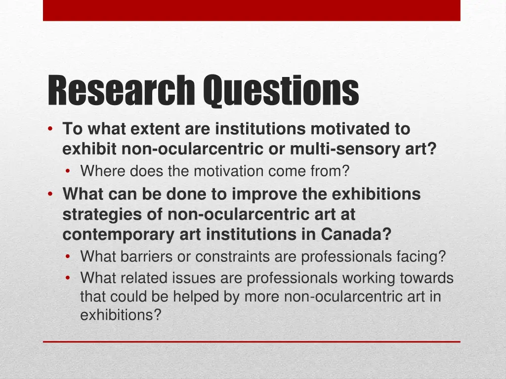 research questions to what extent