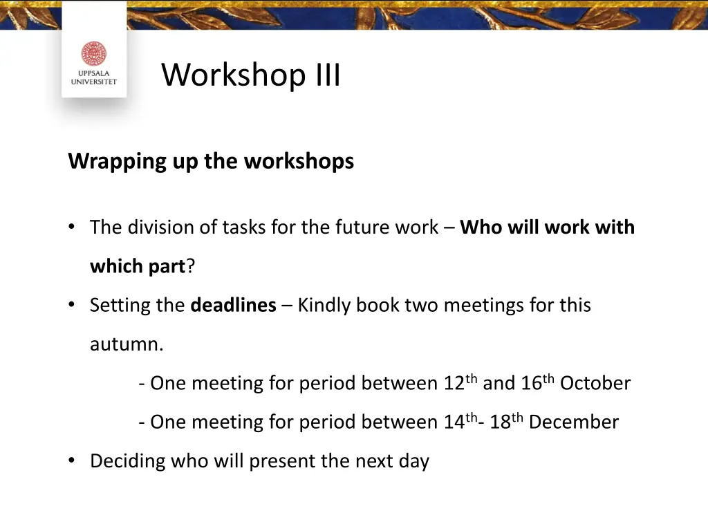 workshop iii