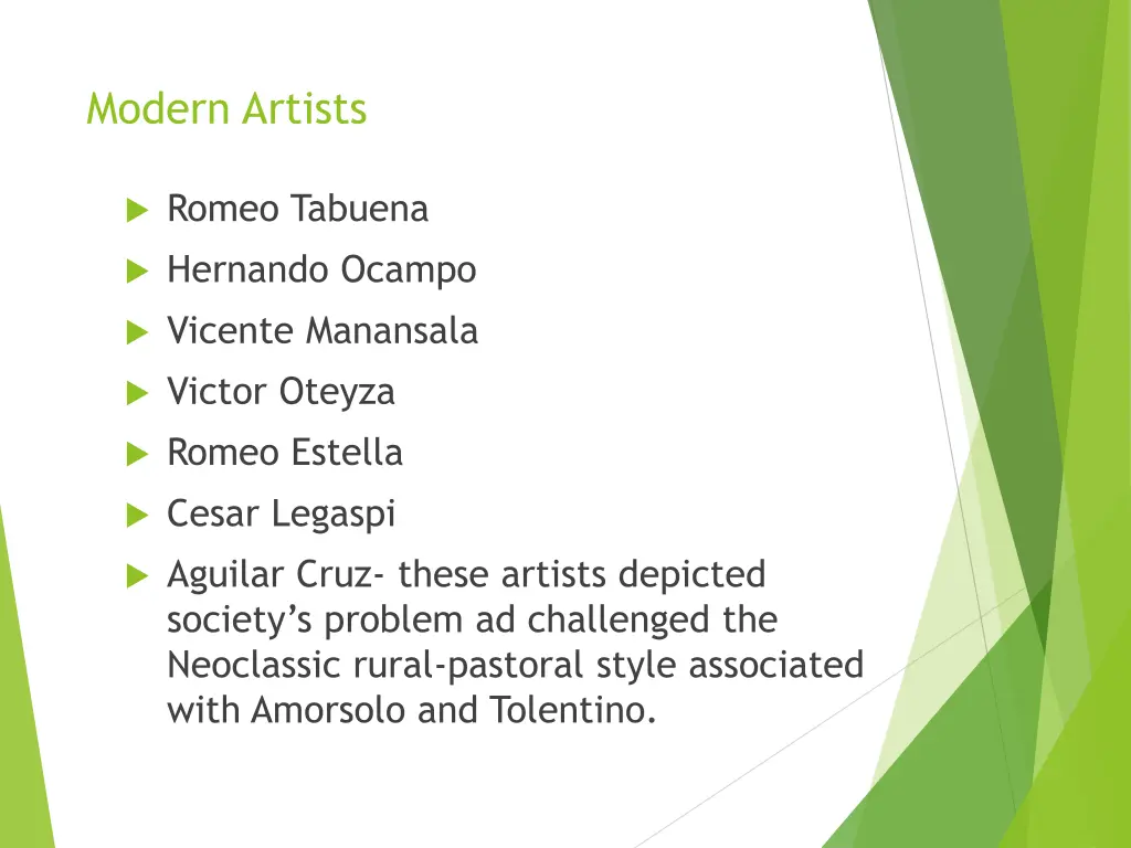 modern artists