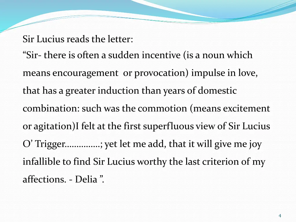 sir lucius reads the letter
