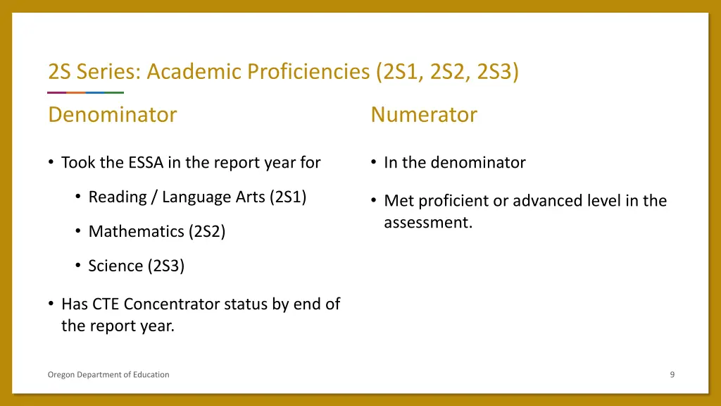 2s series academic proficiencies 2s1 2s2 2s3
