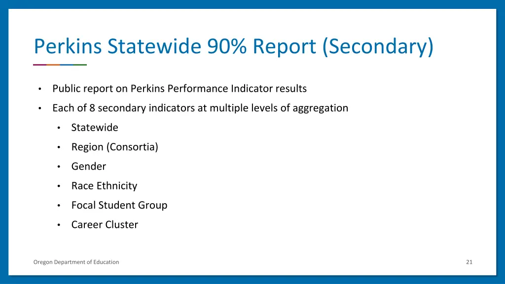 perkins statewide 90 report secondary