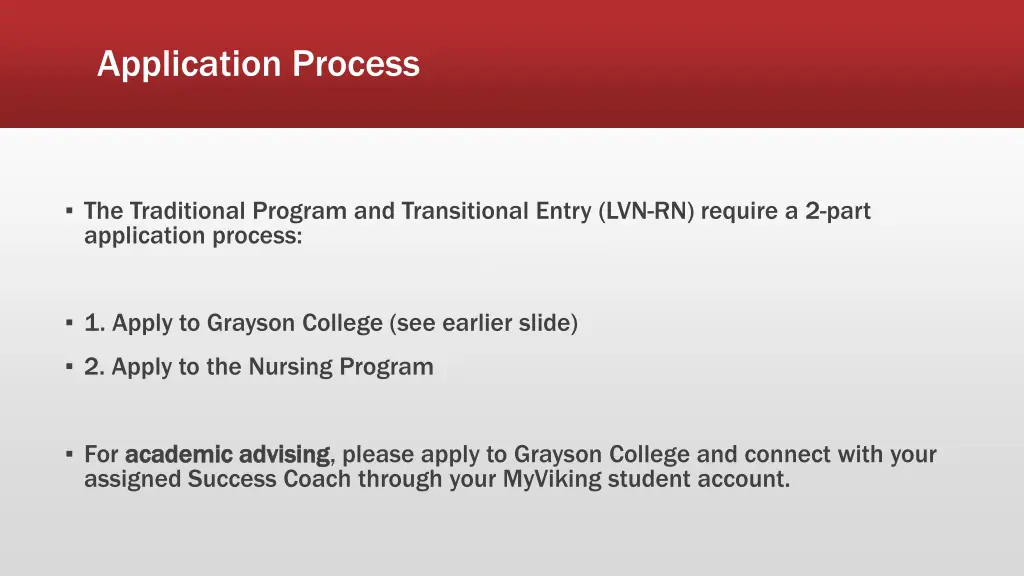 application process