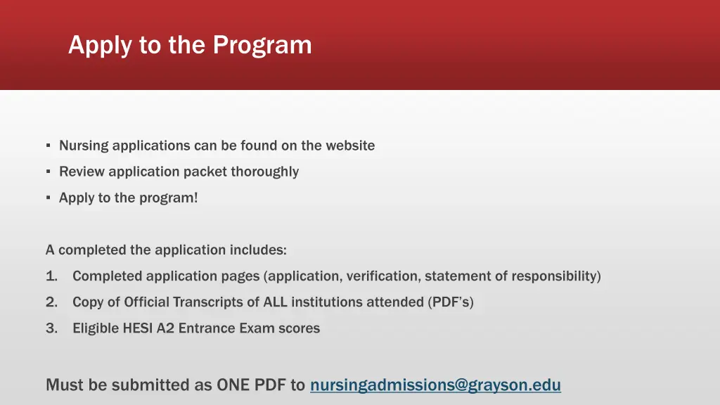 apply to the program