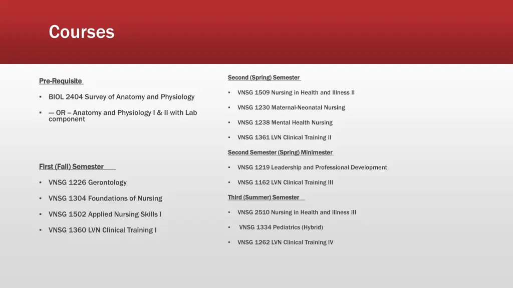 courses