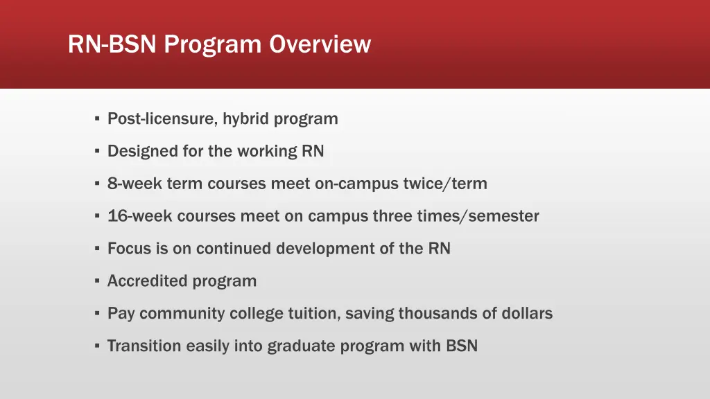 rn bsn program overview