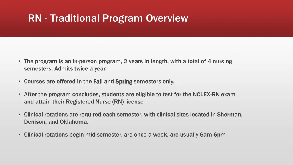 rn traditional program overview
