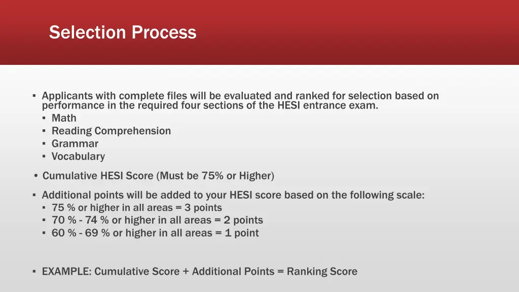 selection process