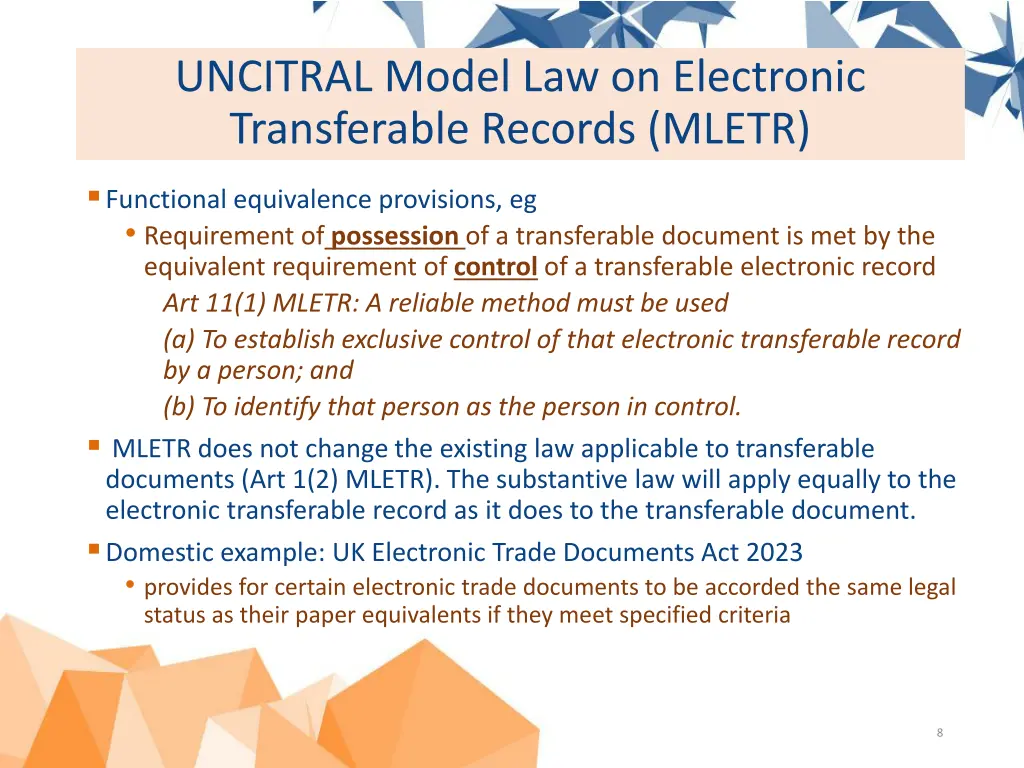 uncitral model law on electronic transferable 1