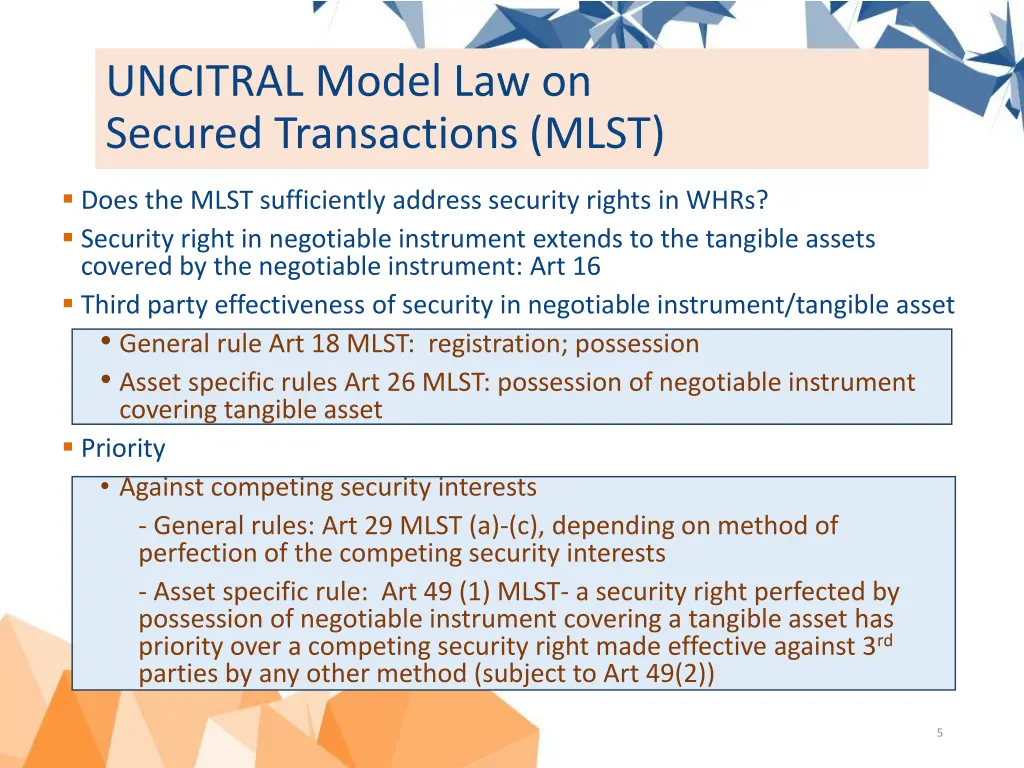 uncitral model law on secured transactions mlst